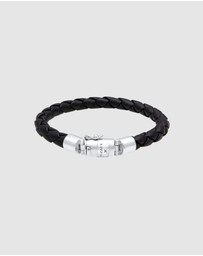 Kuzzoi - ICONIC EXCLUSIVE - Bracelet Genuine Leather Cool Basic Trend 925 Sterling Silver