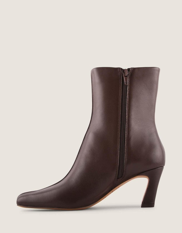 Shelly Shen - Atlas Heel Ankle Boots Brown Leather