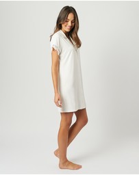 UNE PIECE - Lace Trim Modal Shirt Nightie