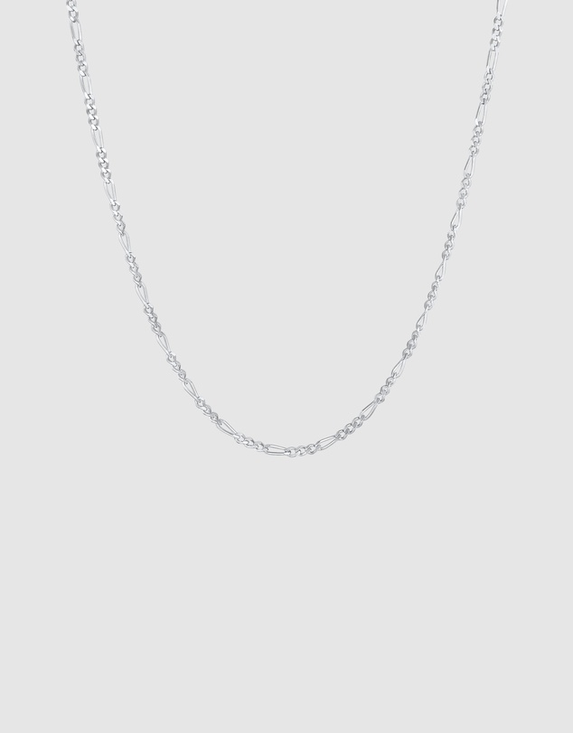 Kuzzoi - ICONIC EXCLUSIVE - Classic Figaro Chain Necklace in Oxidised 925 Sterling Silver