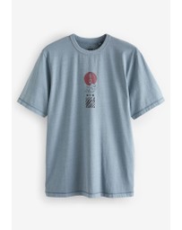 NEXT - Blue Garment Dye Tiger Back Print Graphic T-Shirt
