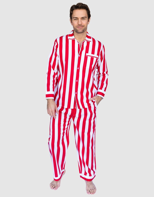 Sant And Abel - Red Braddock Stripe Long Sleeve PJ Set