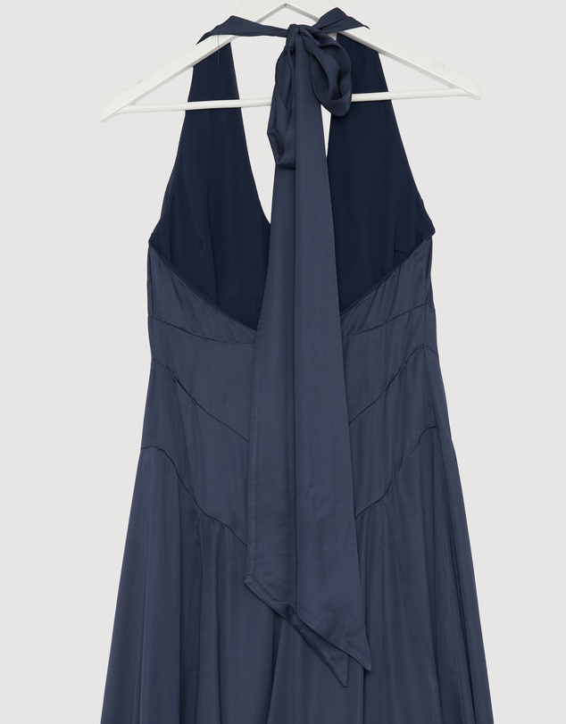 Revibe - Repaired Minima Esenciales Daphne Halter Scarf Maxi Dress - AU 10