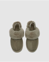 EVERAU - Australian Shepherd Ugg Waffle Platform Cow Suede Upper House Shoes
