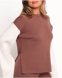 Petal & Pup - Sylvie Knitted Top - Brown Cream