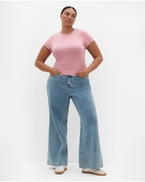 City Chic - Plus size Karla Short Sleeve Tee - dusty rose