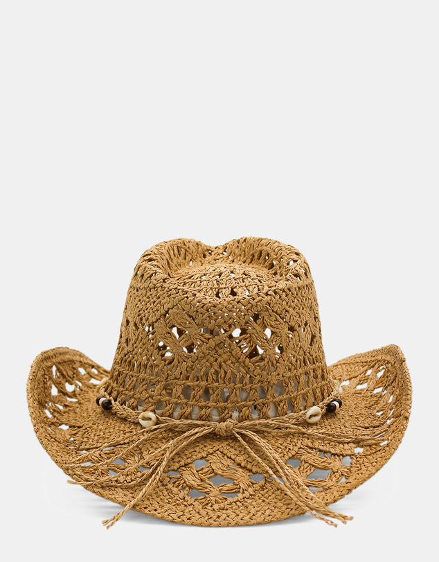 Morgan & Taylor - Salem Woven Straw Cowboy Hat in Tan Brown