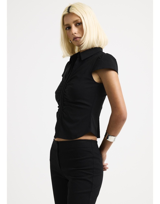 Insight - Cassia Short Sleeve Gather Shirt