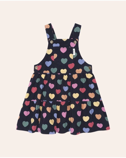 Huxbaby - Multi Hearts Cord Pinafore Dress - Babies-Kids