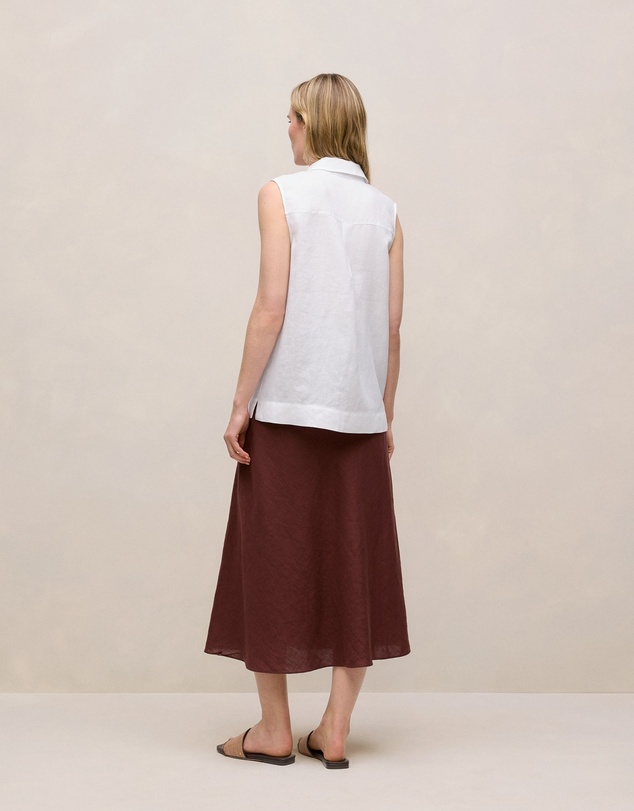 Trenery - Linen Sleeveless Shirt in White