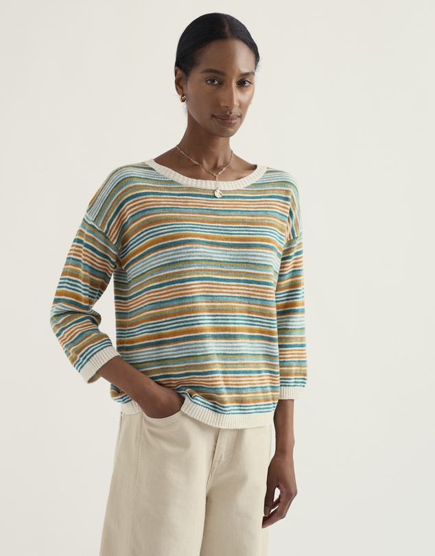 Seasalt - Seasalt Cornwall Yellow Knavock Striped Jumper