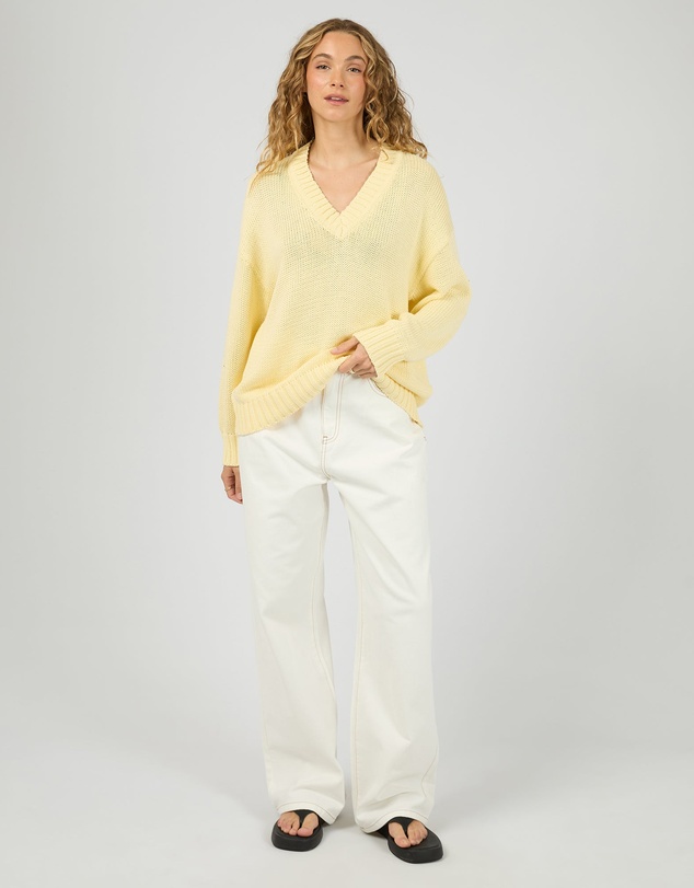 All About Eve - Cosy V Neck Knit Yellow