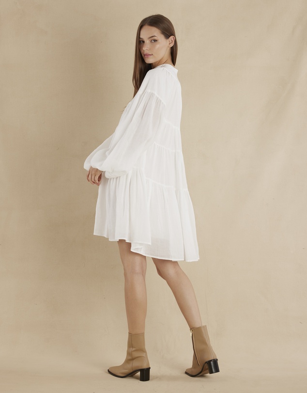 Amelius - Isabelle Ramie Tiered Mini Dress