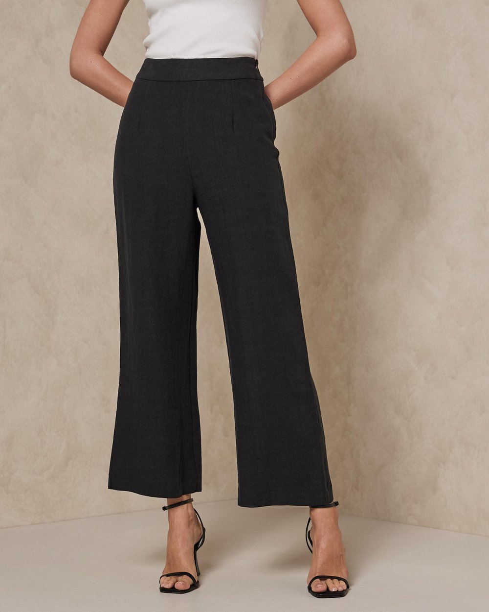 Cropped Linen Pants by AERE Online | THE ICONIC | Australia