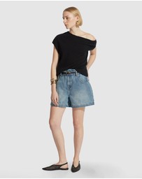 Decjuba - Tatiana Paperbag Denim Shorts