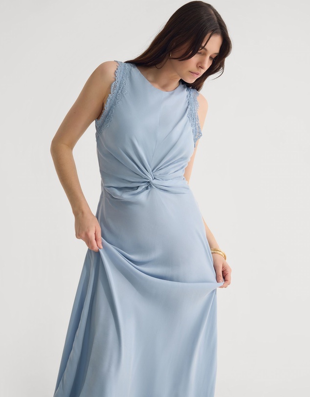 Oxford - Camilla Cupro Lace Trim Dress