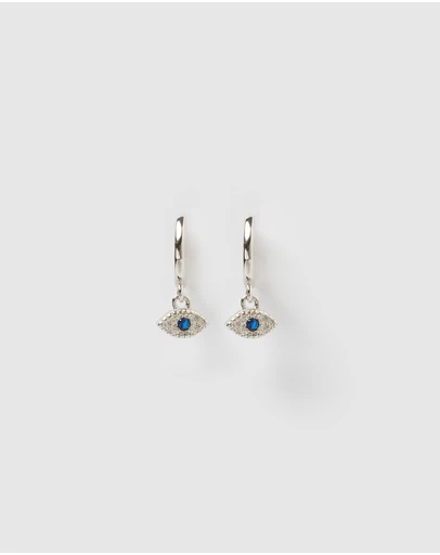 Izoa - Ophelia Evil Eye Huggie Earrings