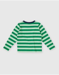 Goldie + Ace - Essential Stripe Logo LS Top - Babies-Kids