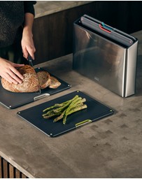 Joseph Joseph - Folio™ Steel 4-piece Chopping Board Set with Stainless Steel Storage Case (Stainless Steel)