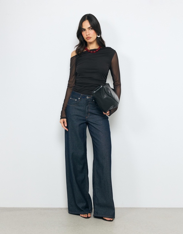 AERE - Chloe Off Shoulder Mesh Top