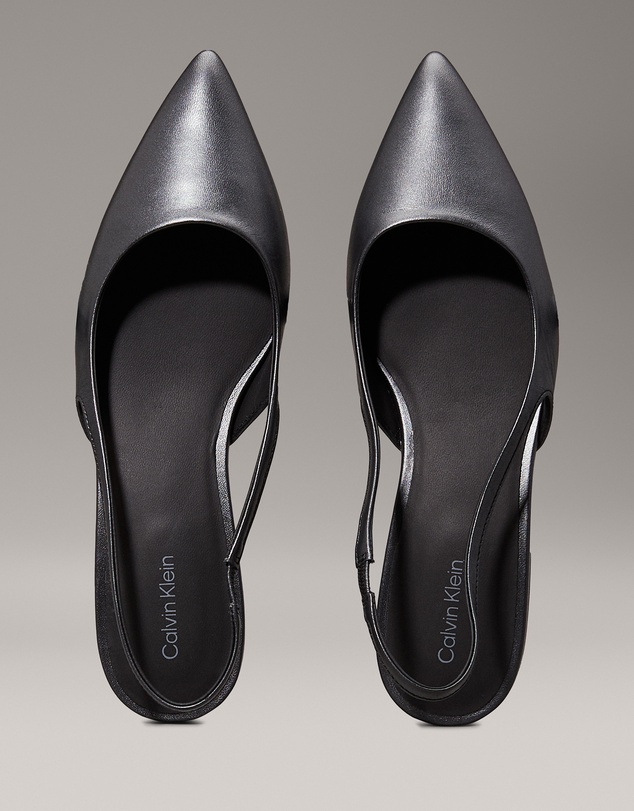 Calvin Klein - Leather Slingback Ballerinas