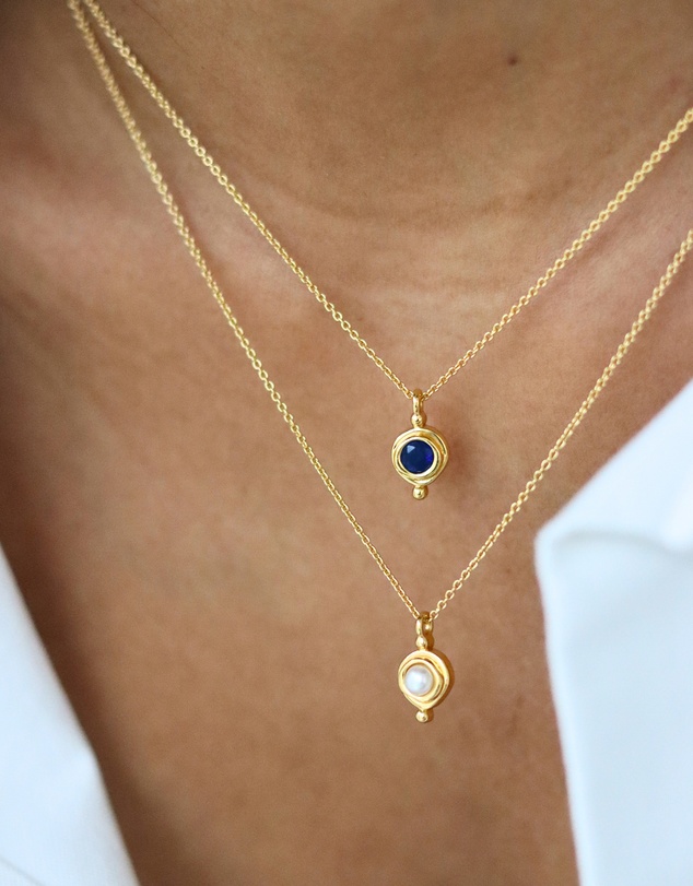 Ottoman Hands - September Birthstone Pendant Necklace