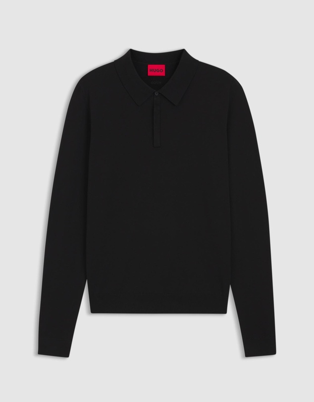 HUGO - Slim-Fit Knit Polo With Rear Logo