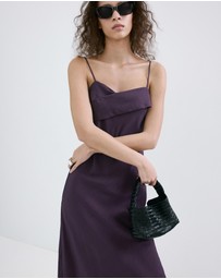 M.N.G - Midi Dress with A Wrap Neckline