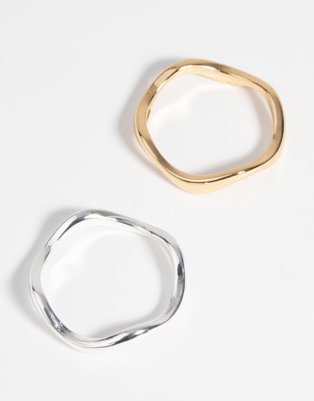 Lovisa - Gold & Silver Plated Weave Ring Set