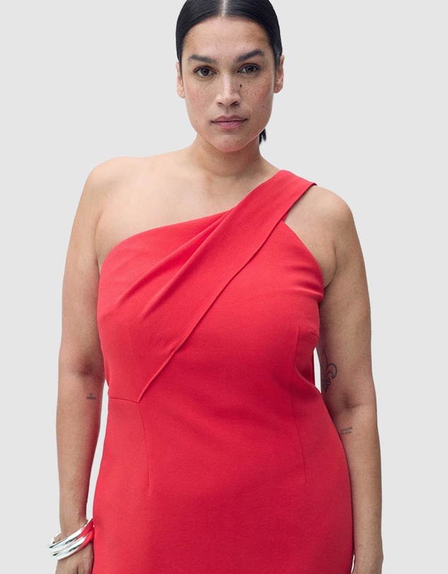 M.N.G - Irea Asymmetrical Bow-Neck Dress