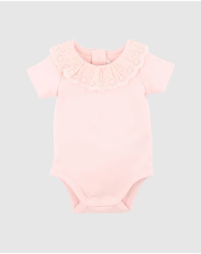 Bebe by Minihaha - Pia Organic Lace Collar Bodysuit - Babies