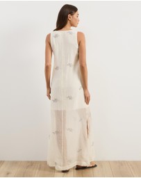 Atmos&Here - Embroidered Sheer Maxi Dress