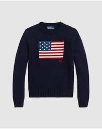 Polo Ralph Lauren - Flag Cotton Crewneck Sweater - ICONIC EXCLUSIVE