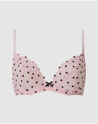 Ann Summers - Sexy Lace Flocked Non-Padded Plunge Bra