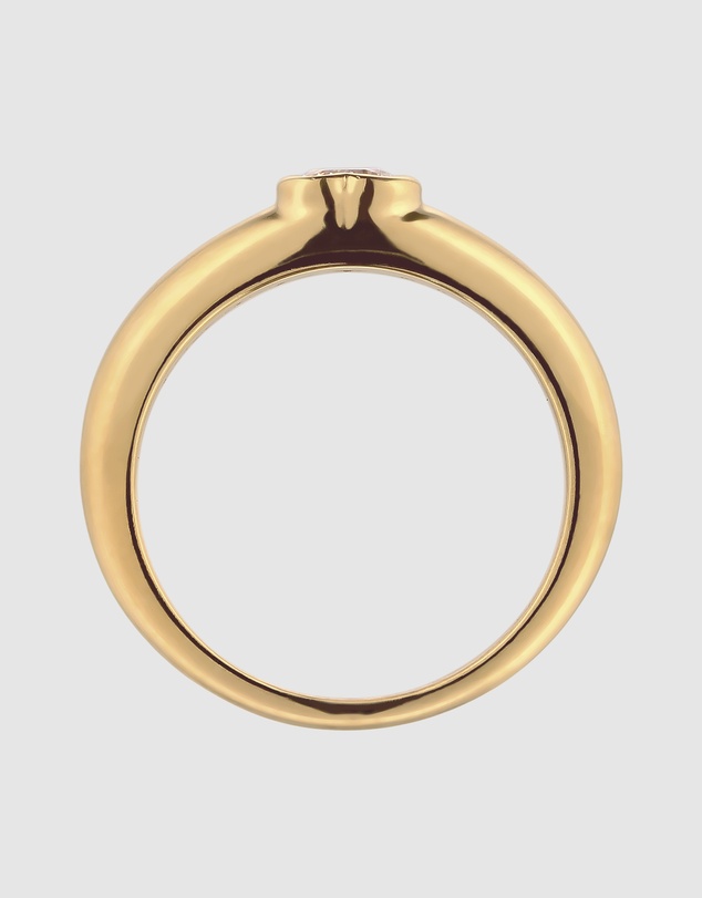 Elli Jewelry - Ring Pinky Crystal Heart Valentine 925 Sterling Silver Gold-Plated