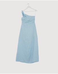 Revibe - Repaired AERE Lettie One Shoulder Maxi Dress - AU 14