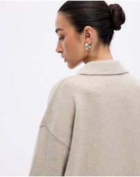 Minima Esenciales - Keir Oversized Merino Cashmere Blend Polo