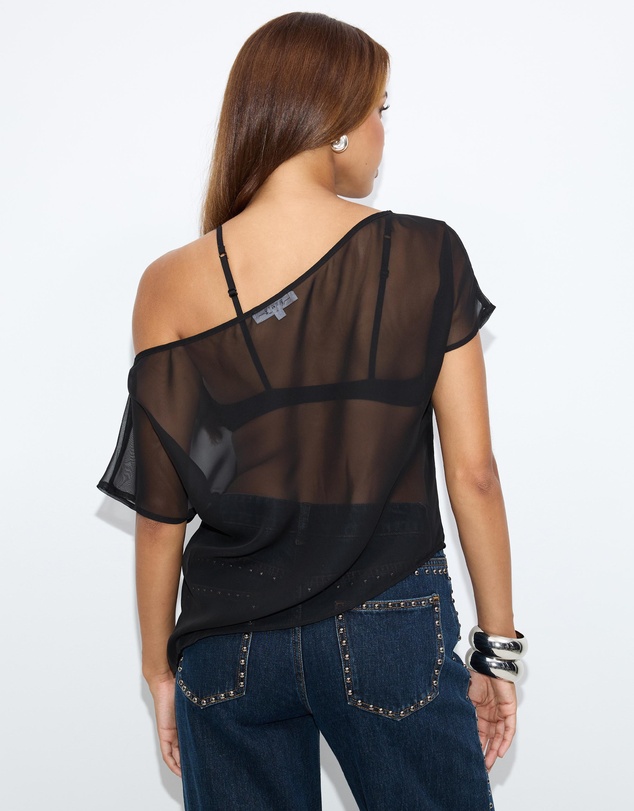 Dazie - Ava Chiffon Asymmetrical Top