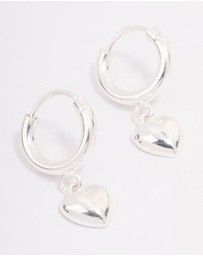 Lovisa - Sterling Silver Chubby Heart Hoop Earrings