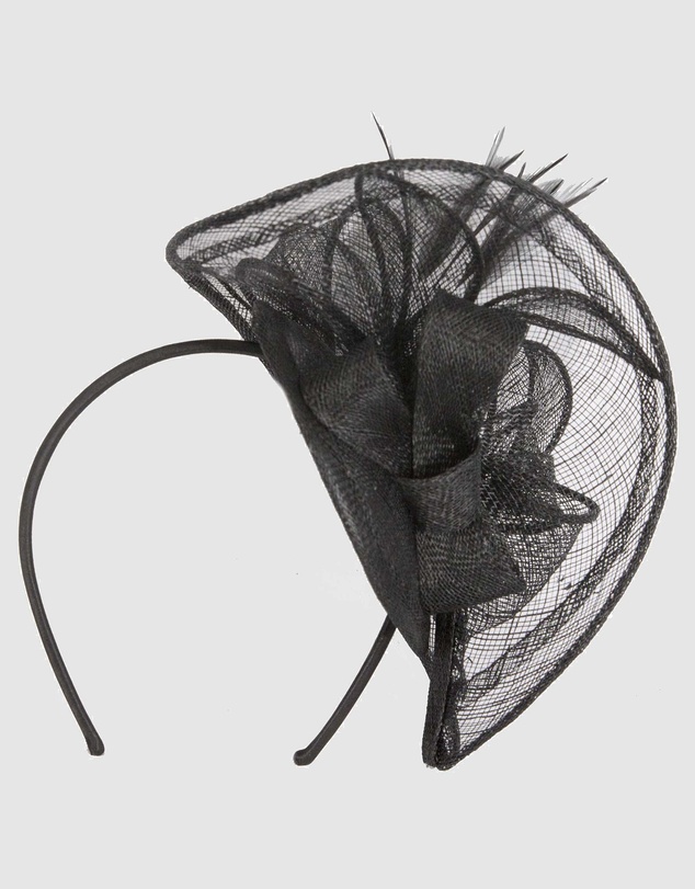 Max Alexander - Black Sinamay Racing Fascinator