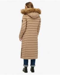Superdry - Fuji Faux Fur Hooded Longline Slim Fit Jacket