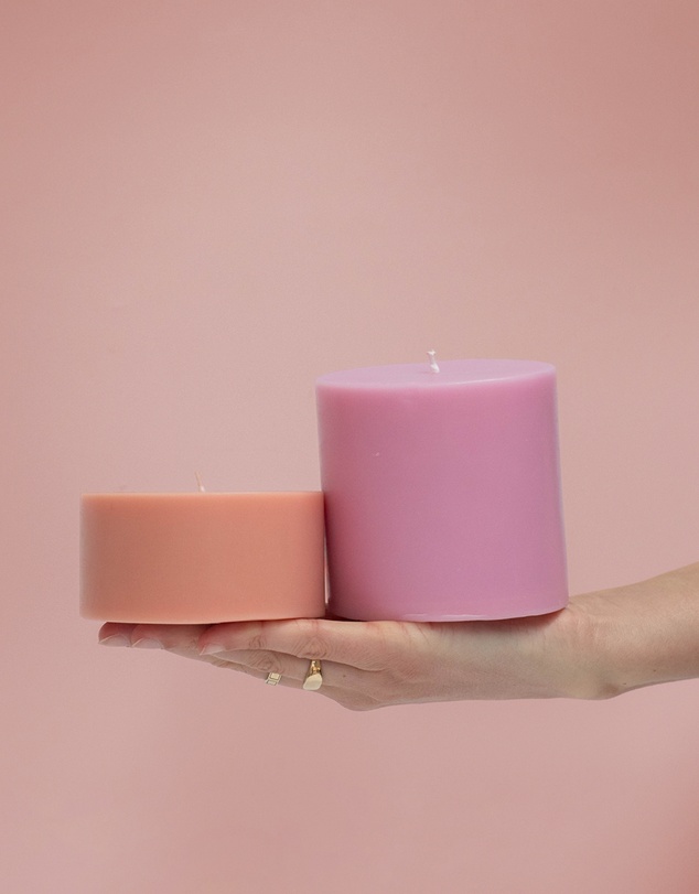 porter green - escc large pillar candle soy-blend unscented candles