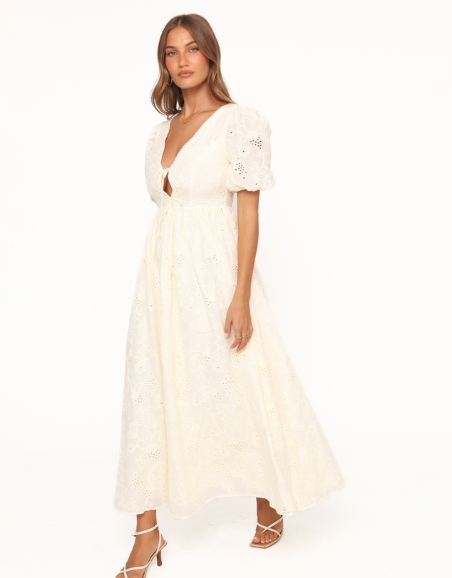 Petal & Pup - Karla Maxi Dress - Butter Yellow Broderie