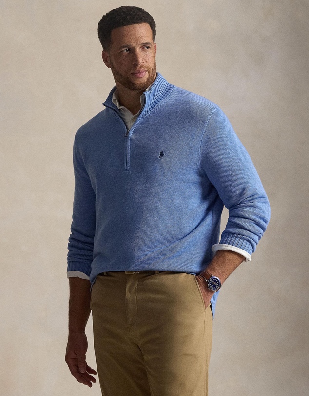 Polo Ralph Lauren - Big & Tall - Cotton Quarter-Zip Sweater - ICONIC EXCLUSIVE