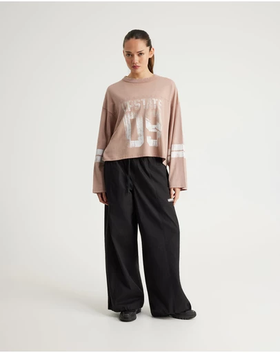 Upstate - Retro Sport LS Tee - Moccha /Snow Wash