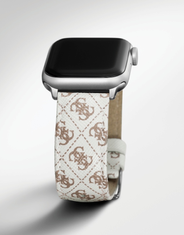 GUESS - Guess Apple Band - White Quattro Logo Textured 38-40mm