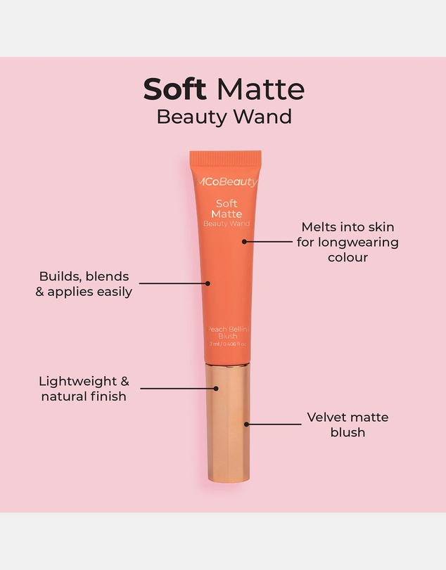 MCoBeauty - Soft Matte Beauty Wand - Peach Bellini Blush