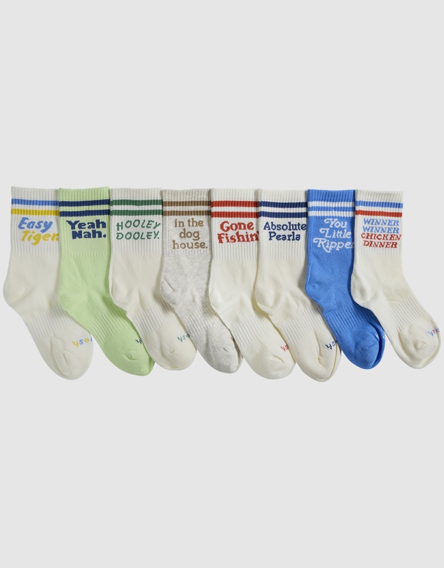 Skwosh - Hooley Dooley Kids Socks in Green Stripe