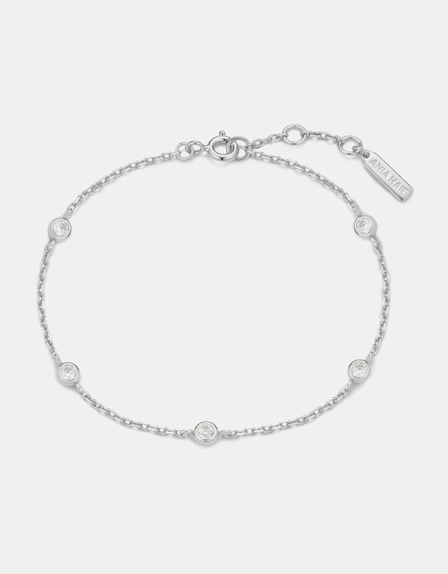Ania Haie - Ania Haie Silver Classic Bezel-Set Station Bracelet