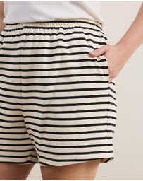 Atmos&Here Curvy - Poppy Cotton Stripe Sweat Shorts